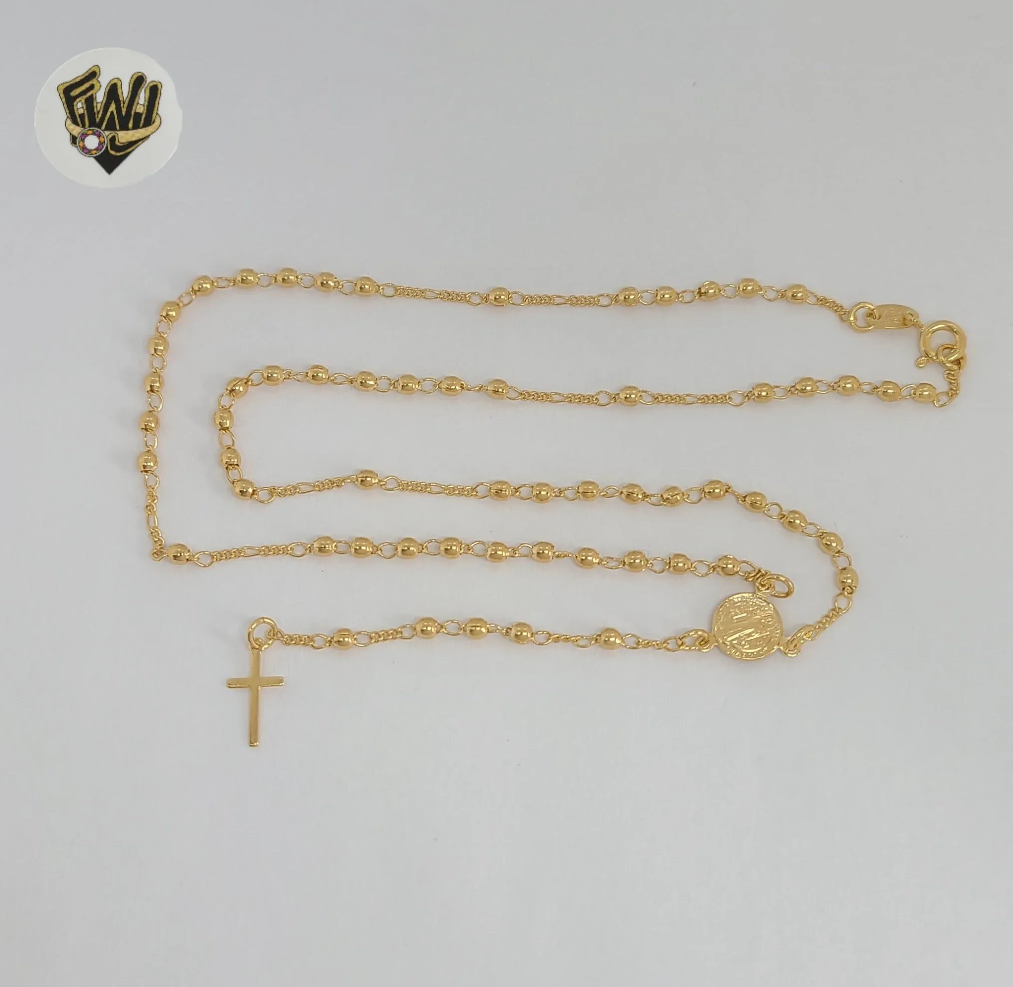 (1-3313-2) Gold Laminate - 2.5mm Benedict Rosary Necklace - 18 - BGF.