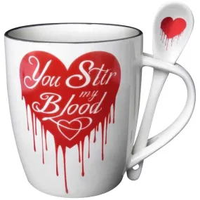 13 oz Ceramic Mug and Spoon Set - You Stir My Blood