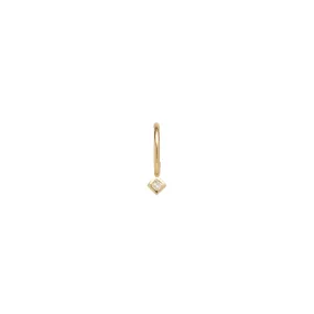 14k Princess Diamond Thin Huggie Hoop - SALE