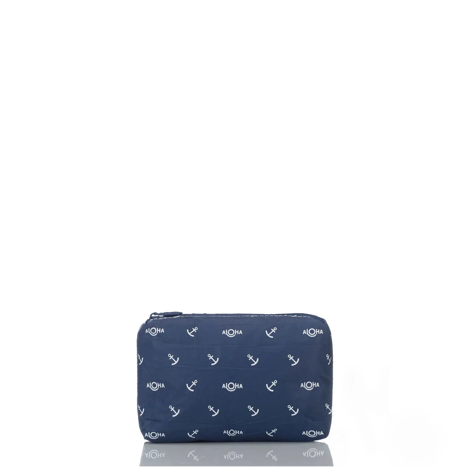 Aloha Mini Shipwrecks Anchor White on Navy Pouch