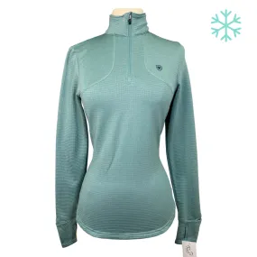 Ariat 'Gridwork' Quarter Zip Baselayer in Seafoam - Women's Medium