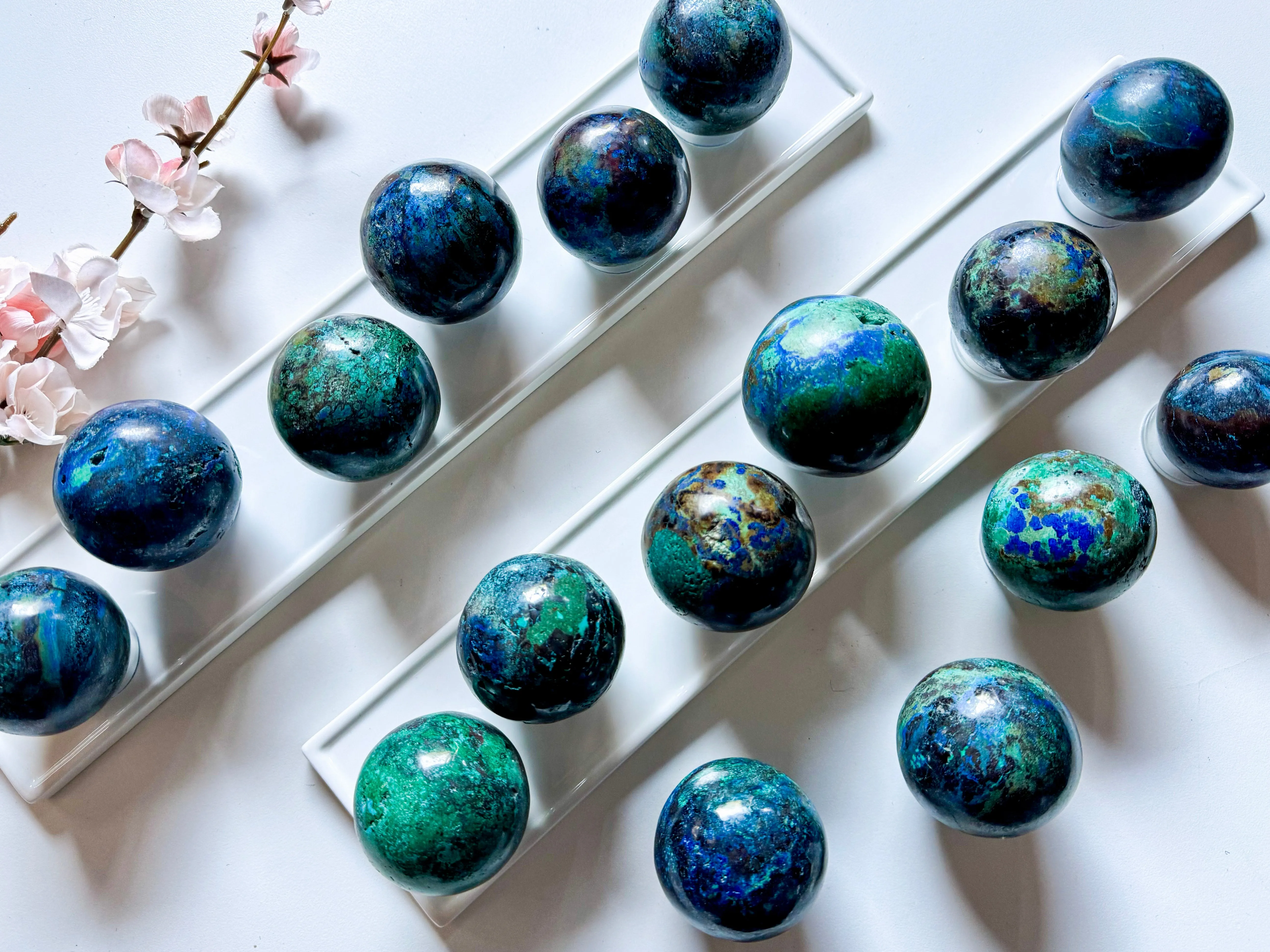 Azurite with Chrysocolla & Malachite Sphere || Peru