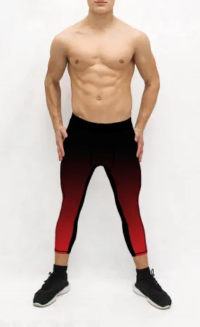 Black Red Men's Pocket Tights