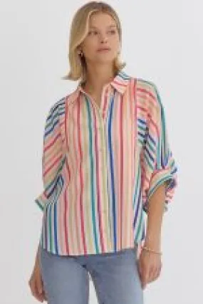 Blake Balloon Sleeve Striped Top