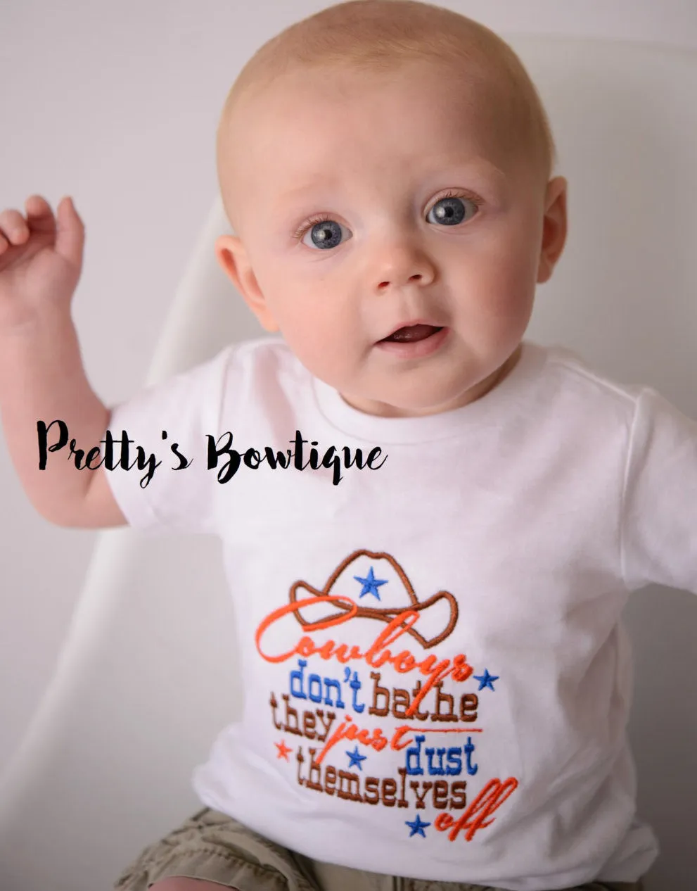 Boy's Cowboys don't bathe they just dust themselves off, Cowboy T shirt, Baby Boy cowboy bodsuit -- Boys Cowboys t shirt