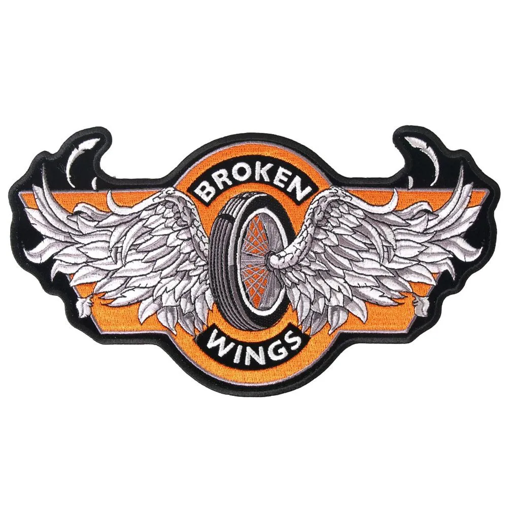 Broken Wings Patch Orange White and Black 4 Inch