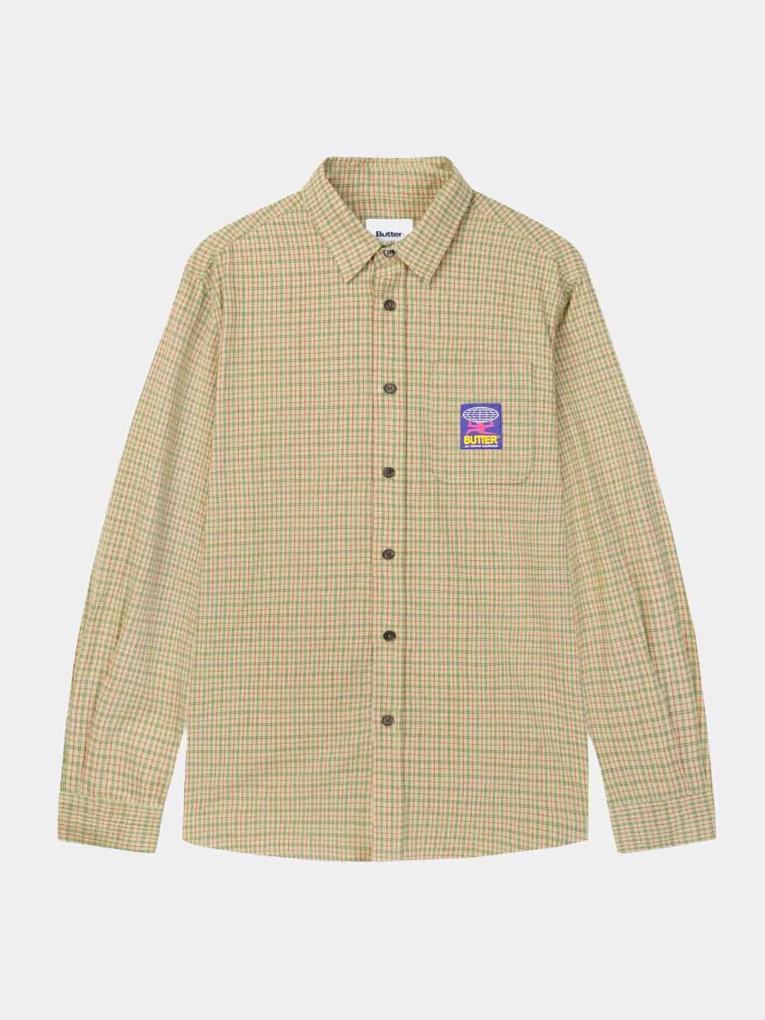 Butter Goods Terrain LS Shirt - Cream / Forest