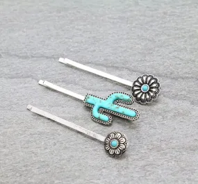 Cactus bobby pin set