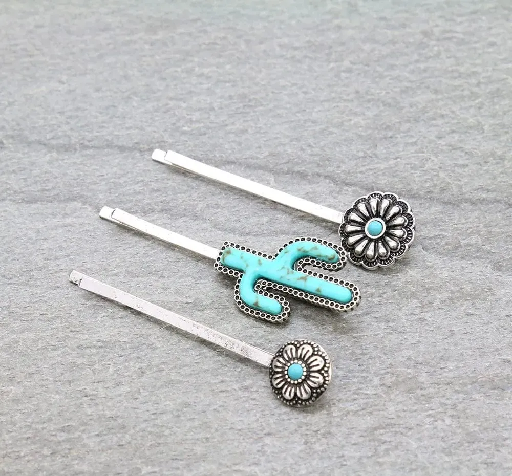 Cactus bobby pin set