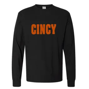 CINCY Block Long Sleeve T-Shirt on Black