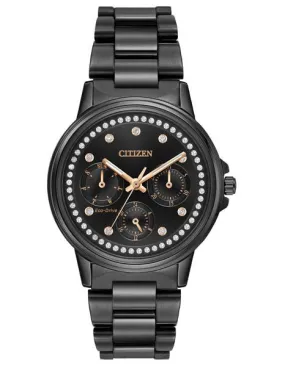 Citizen Womens Chandler Watch - Swarovski - Black Case & Bracelet - Day/Date