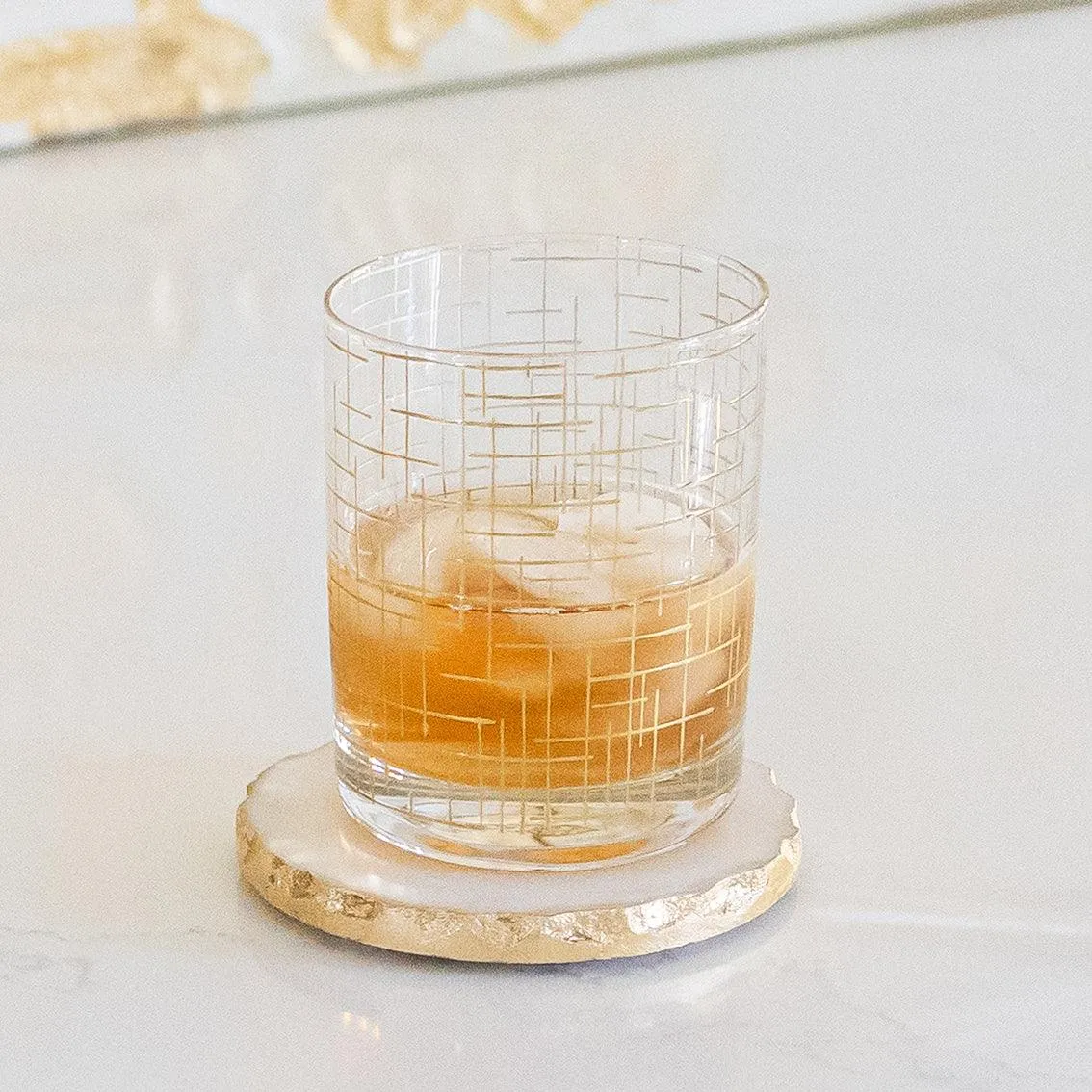 Cocktail Glass | Gold Hatch - Set of 4