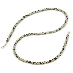 Dalmatian Jasper Necklace with Sterling Silver Trigger Clasp