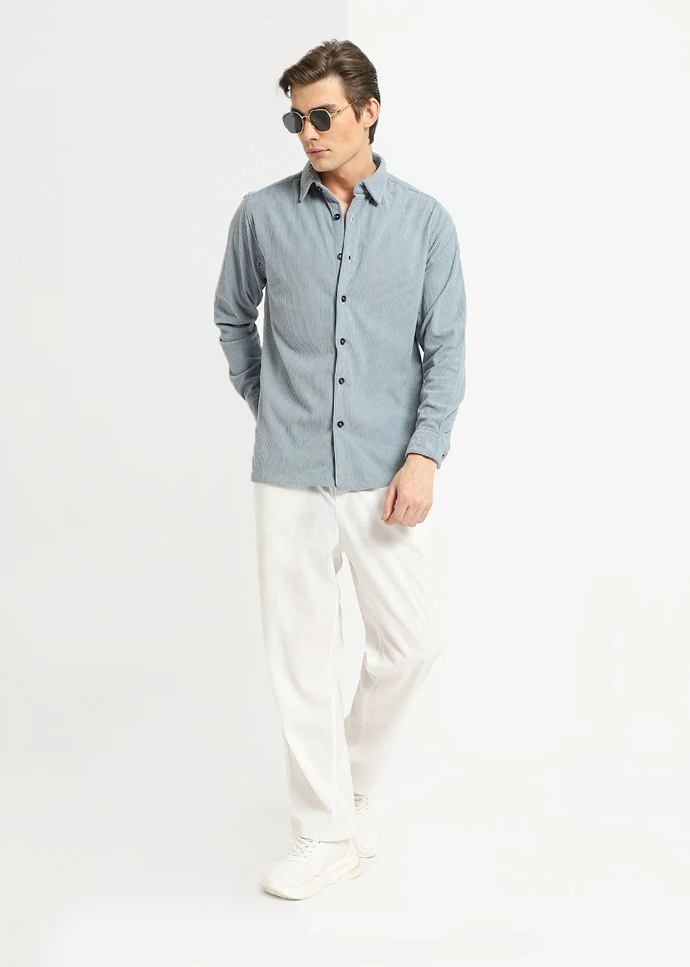 Dapper Blue Corduroy Shirt