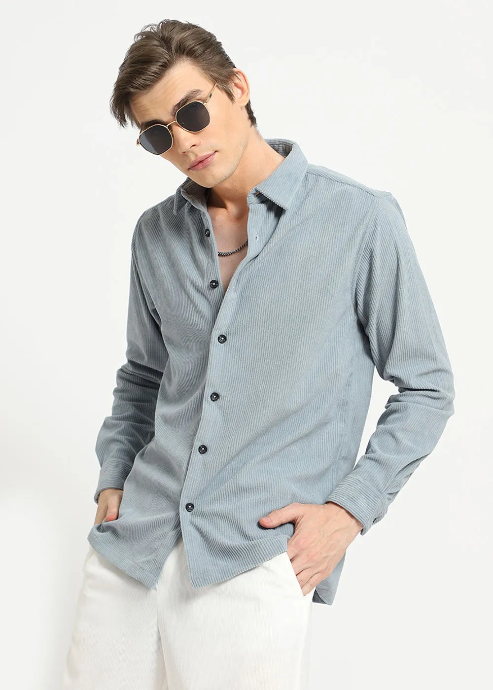 Dapper Blue Corduroy Shirt