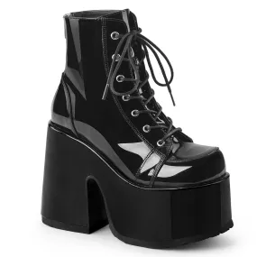 Demonia CAMEL-203 | Black  Patent Leather Ankle Boots