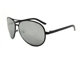 East Village Beveled Edge 'jagger' Aviator In Black