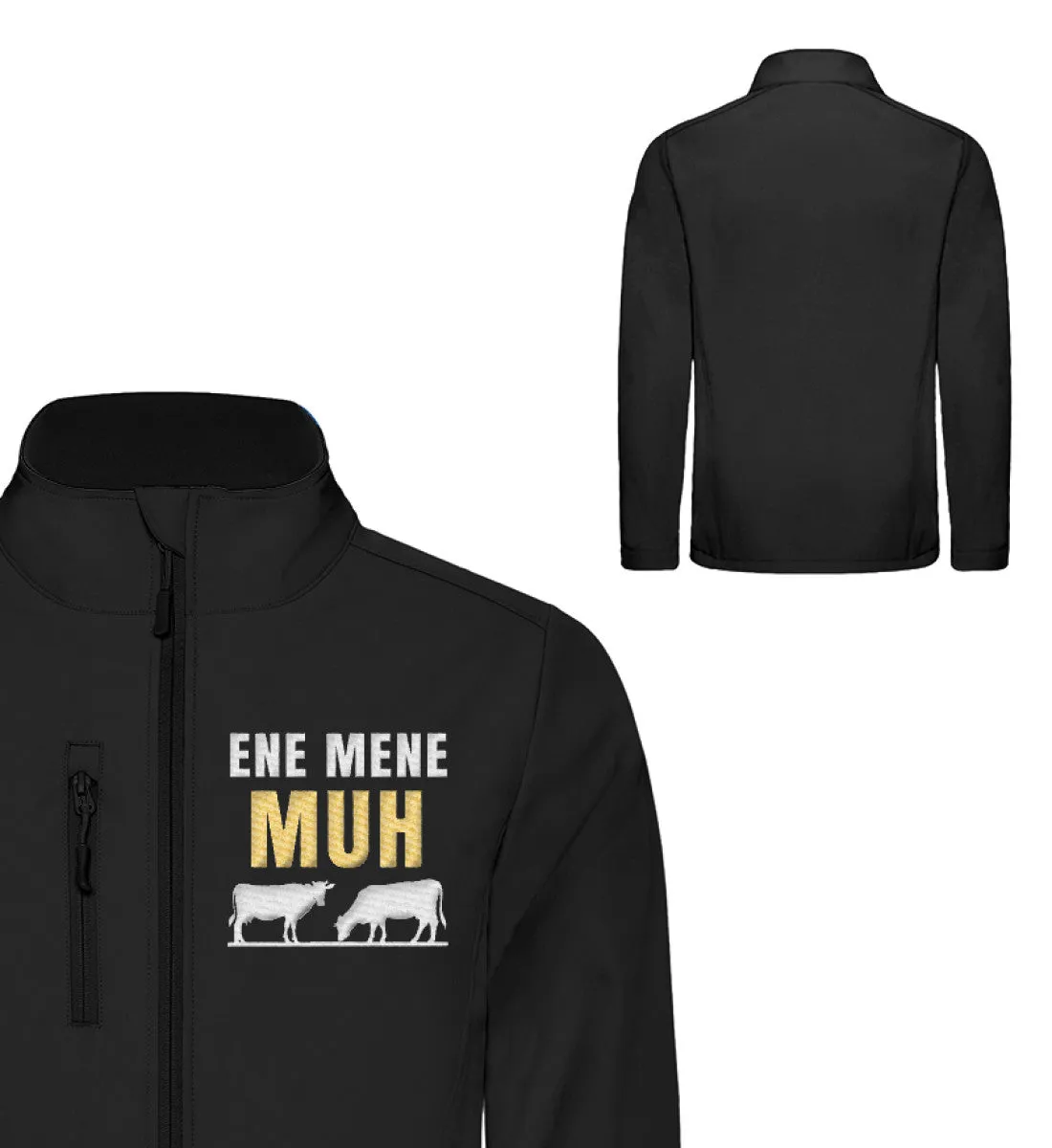 Ene Mene Muh! Kühe  - Unisex Softshell Jacke mit Stick