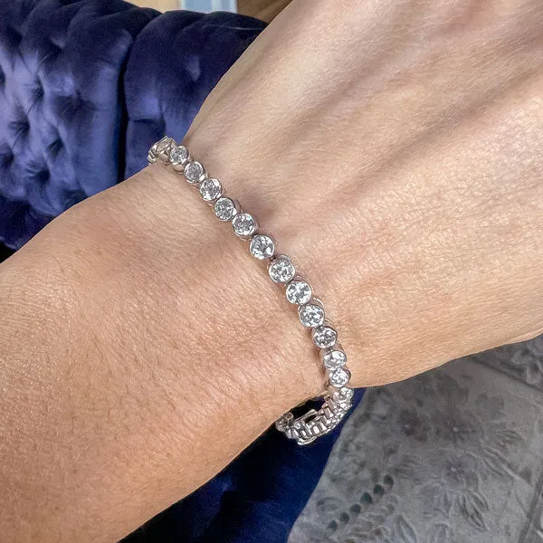 Estate Diamond Bezel Tennis Bracelet