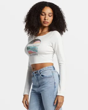 Find Your Coast Long Sleeve Cropped T-shirt - Salt Crystal