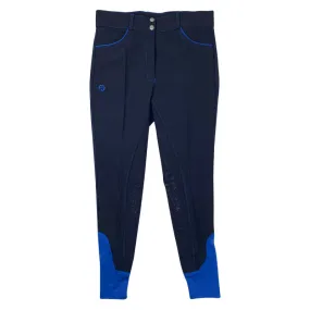 Halter Ego 'Perfection' Breeches in Deep Navy/Royal Piping - Women's 27/28