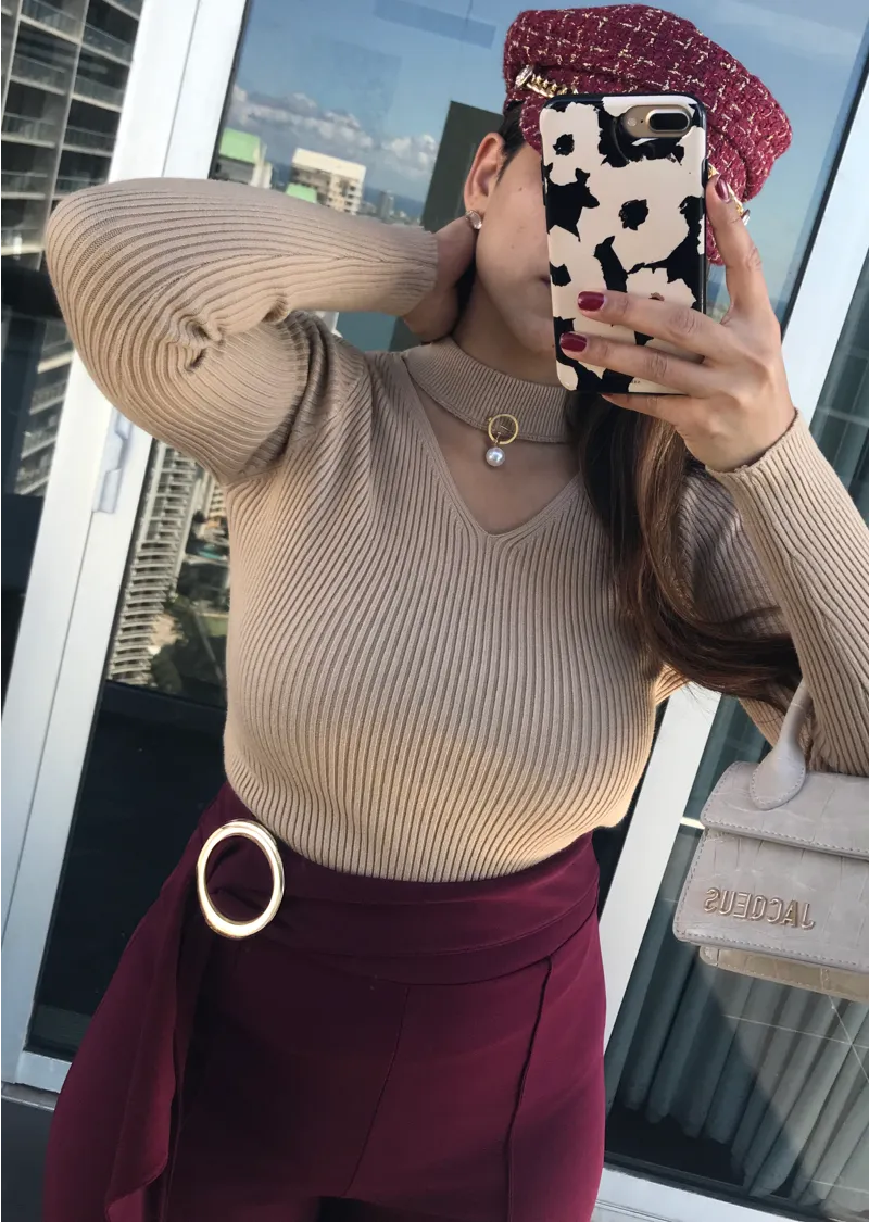 Halter sweater Top