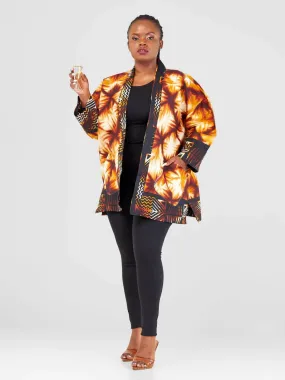 Izulu Mundusi 8 Short Kimono - Black Print