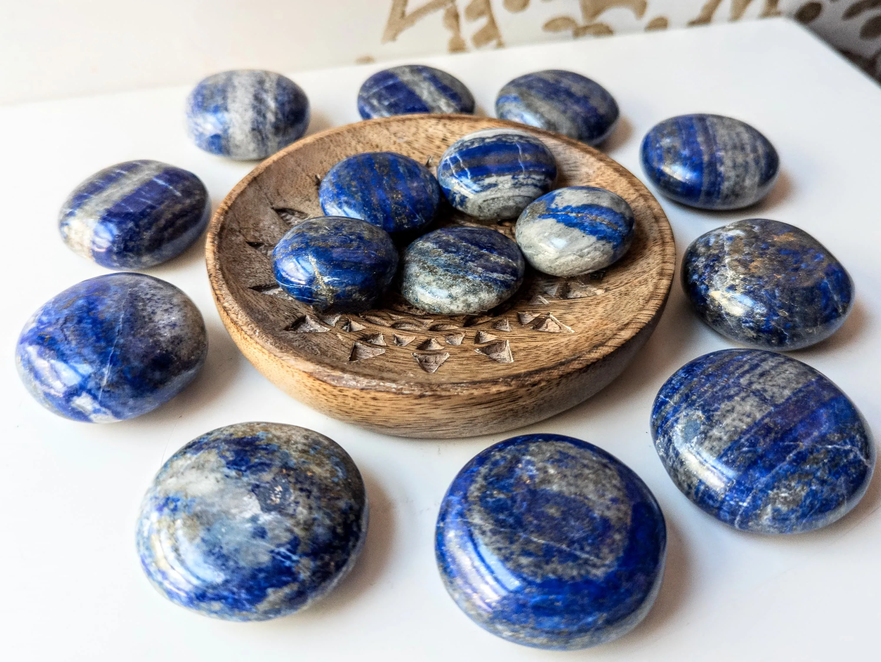 Lapis Lazuli UFO Palm Stone