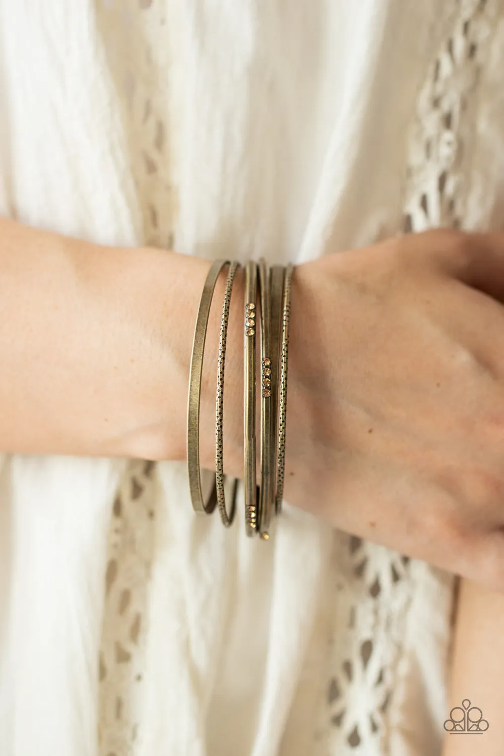 Lock, STACK, and Barrel - Brass Bracelet