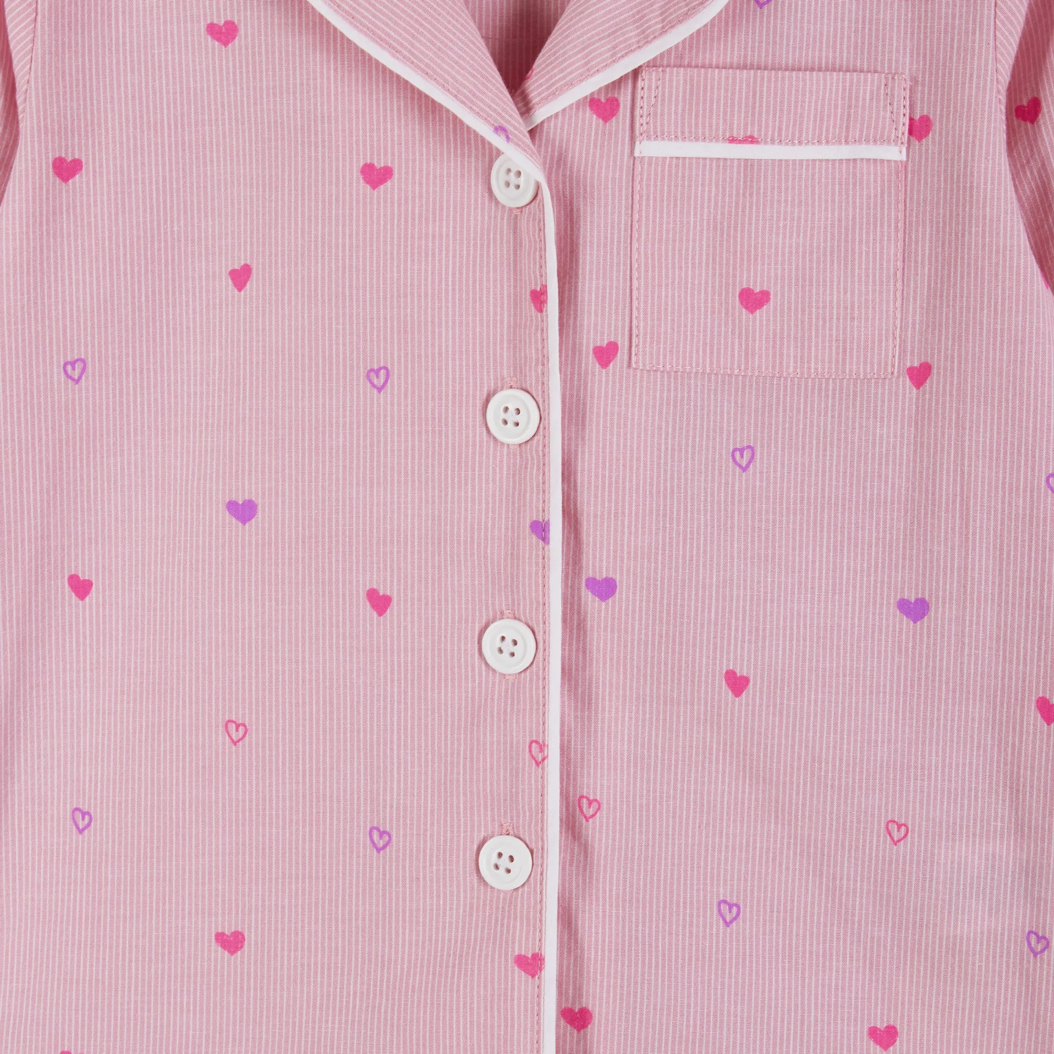 Long Sleeve Pajama Set | Pink Heart