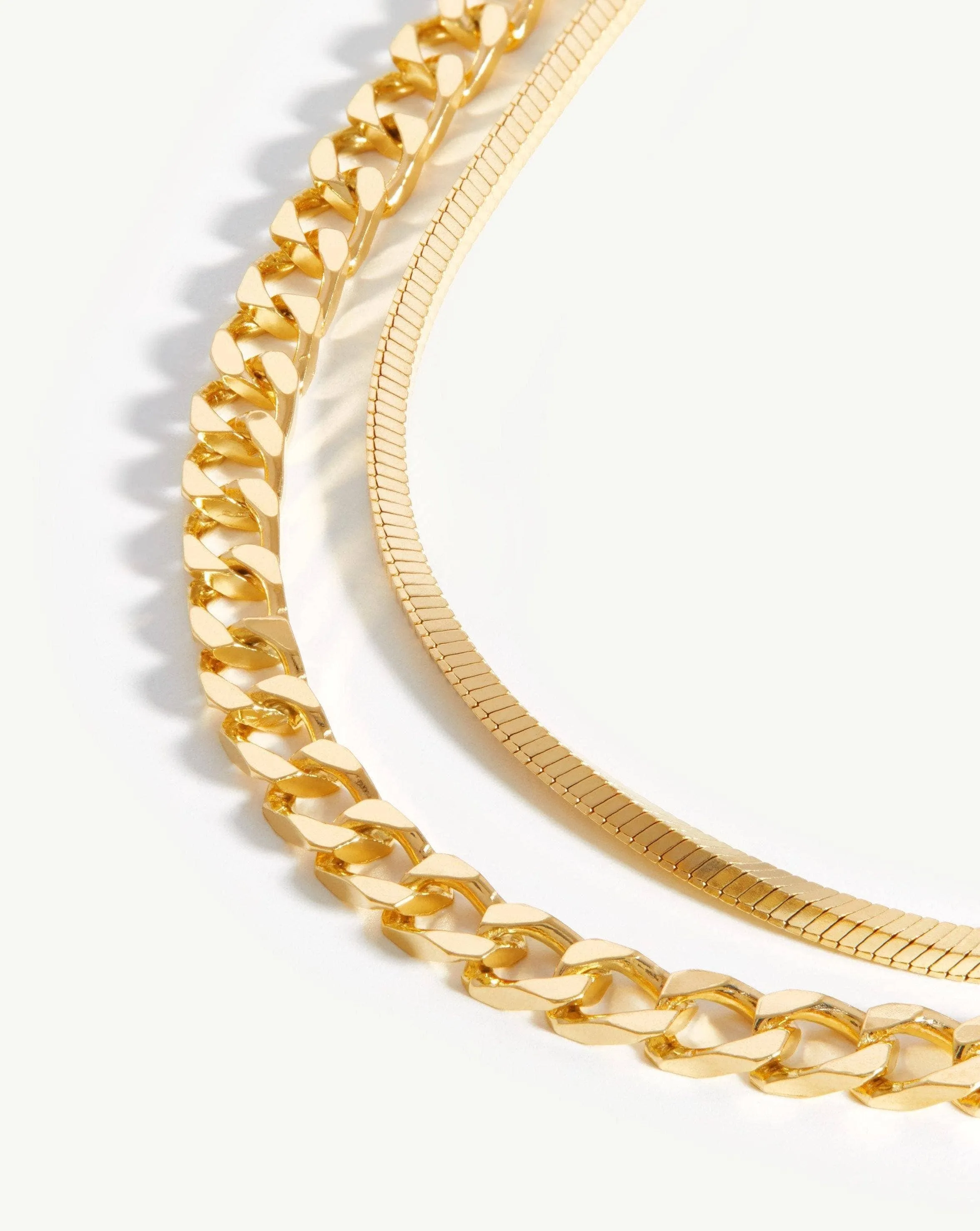 Lucy Williams Snake Chain Necklace Set | 18ct Gold Plated Vermeil