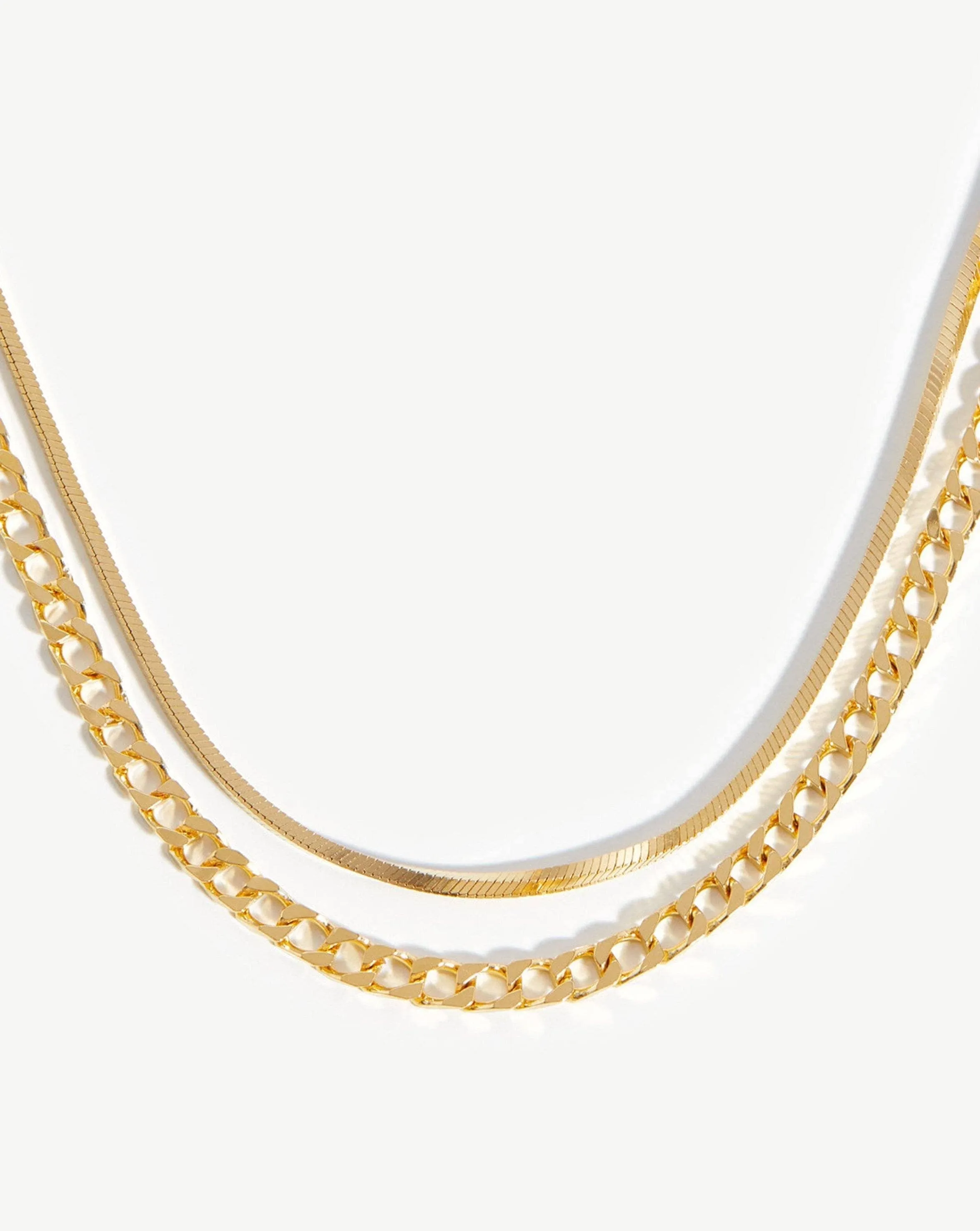 Lucy Williams Snake Chain Necklace Set | 18ct Gold Plated Vermeil