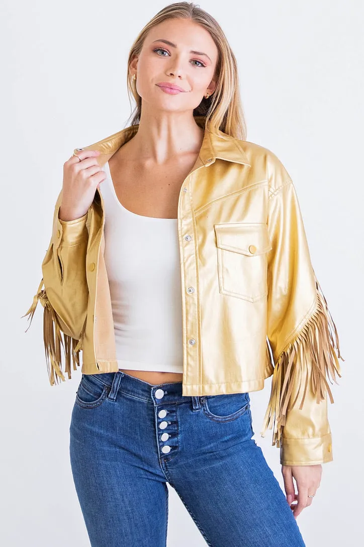 Metallic Fringe Jacket