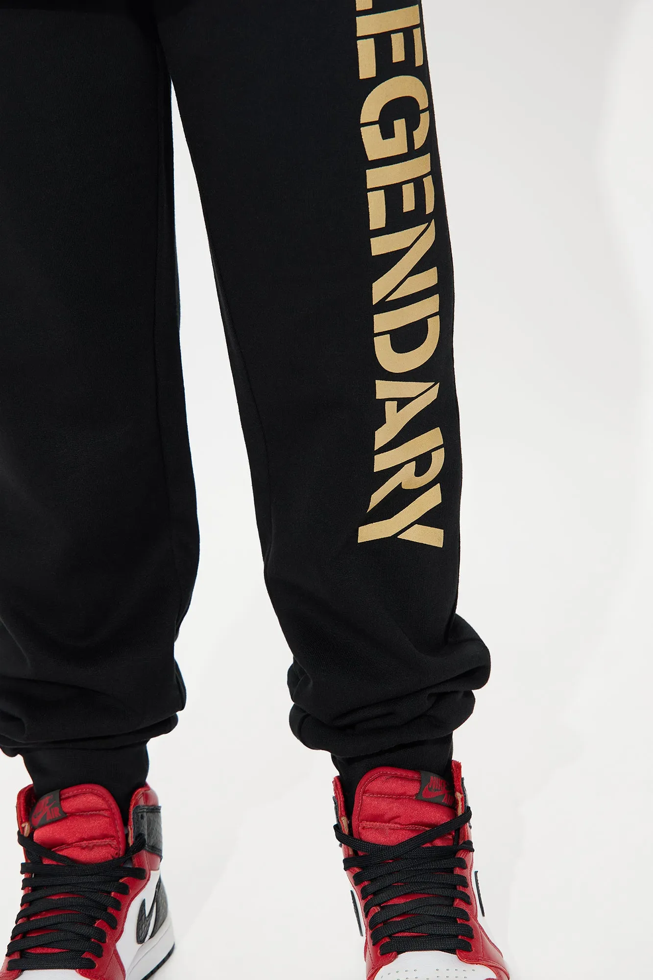 Mini Legendary Tiger Fleece Jogger Set - Red/Black