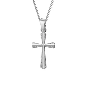 Mountz Collection Diamond-Cut Edged Cross in Sterling Silver