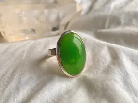 Nephrite Jade Adjustable Ring - Large Oval