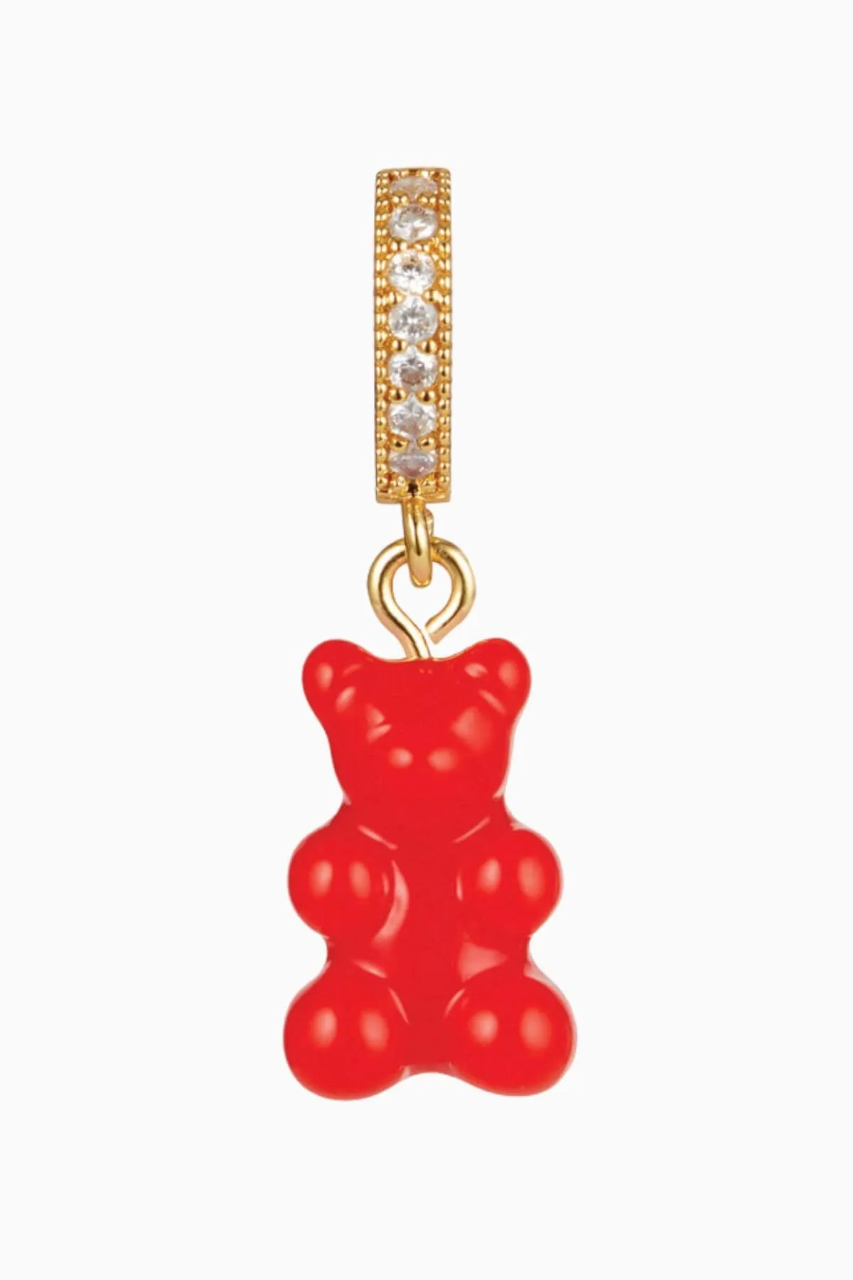 Pave Nostalgia Bear Pendant | Red