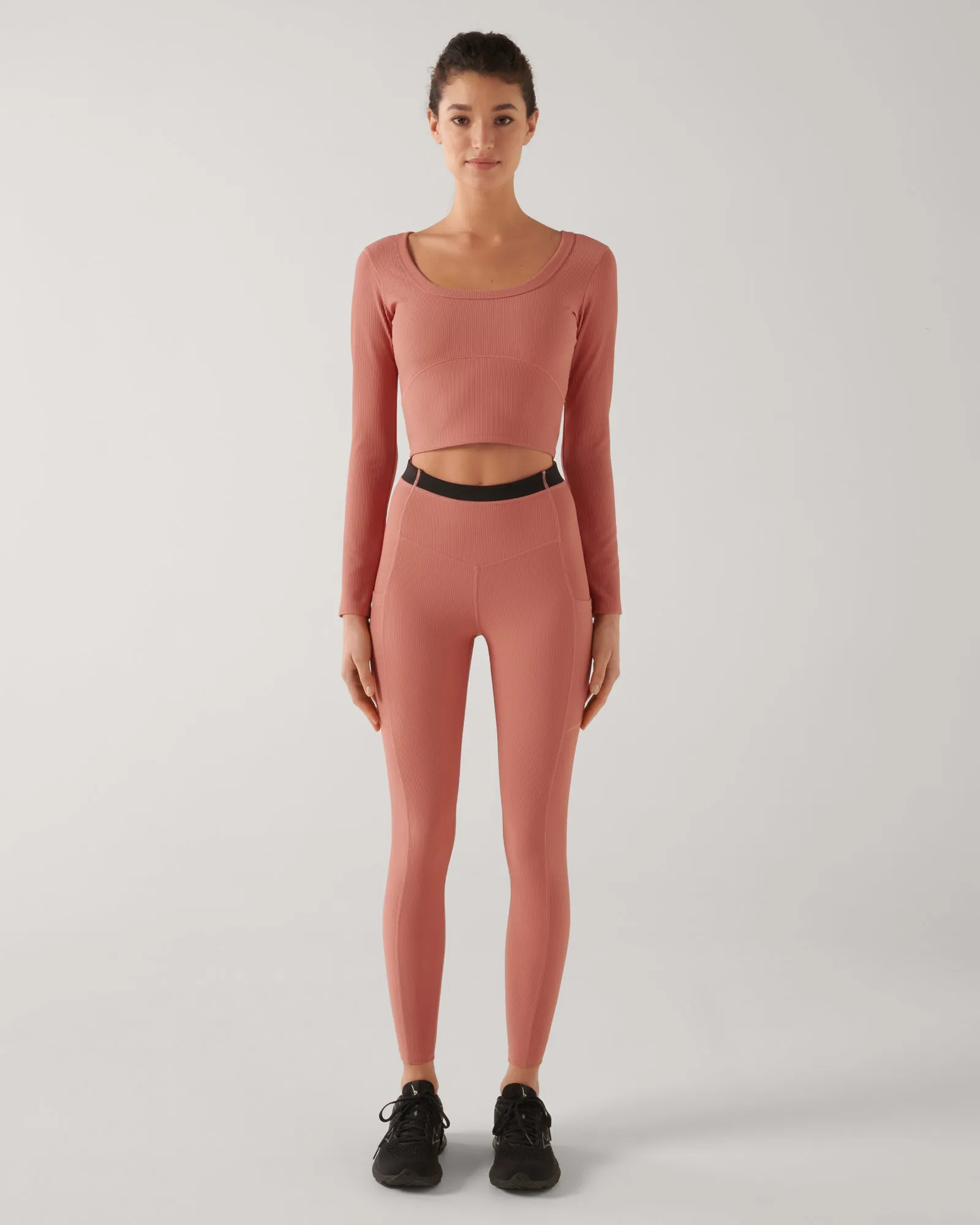 PAXTON LONG SLEEVE TOP TERRACOTTA