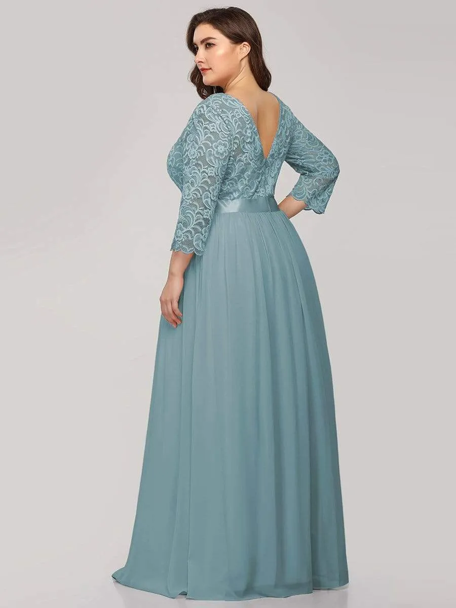 Plus Size Long Dress with Half Sleeve Size 24 Style 12074