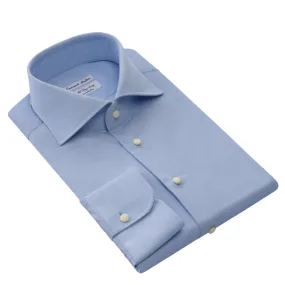 "All Day Long Collection" Cotton Light Blue Shirt with Cutaway Collar