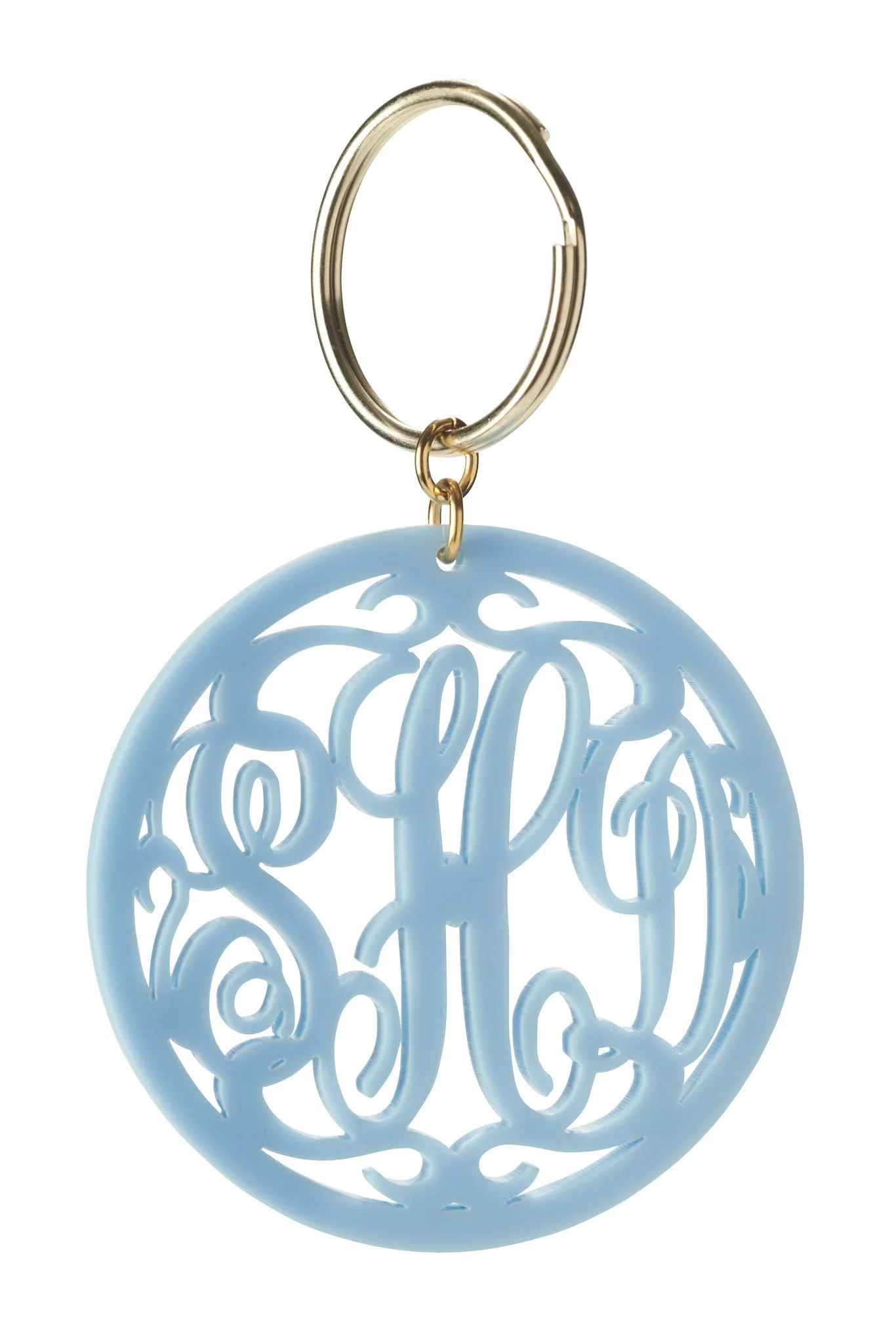 Rimmed Script Monogram Keychain (WS)