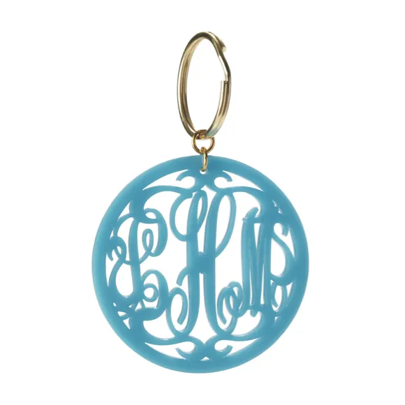 Rimmed Script Monogram Keychain (WS)