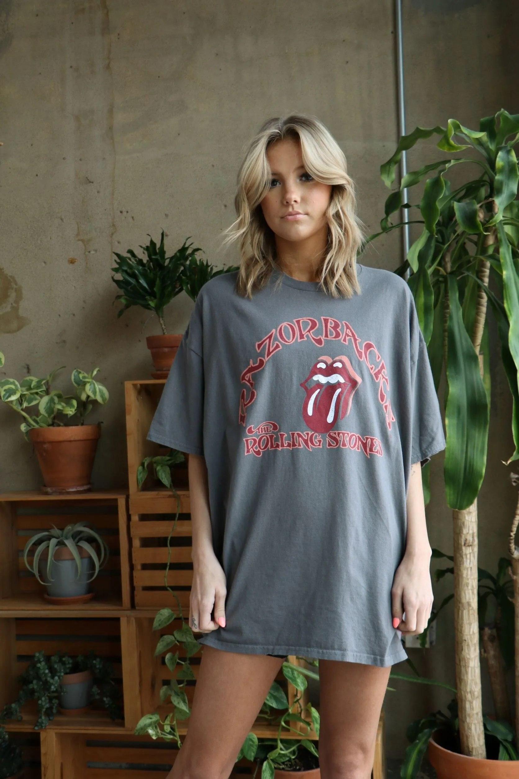 Rolling Stones Razorbacks Psych Charcoal Thrifted Tee