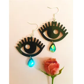 Sad Girl Eye Earrings