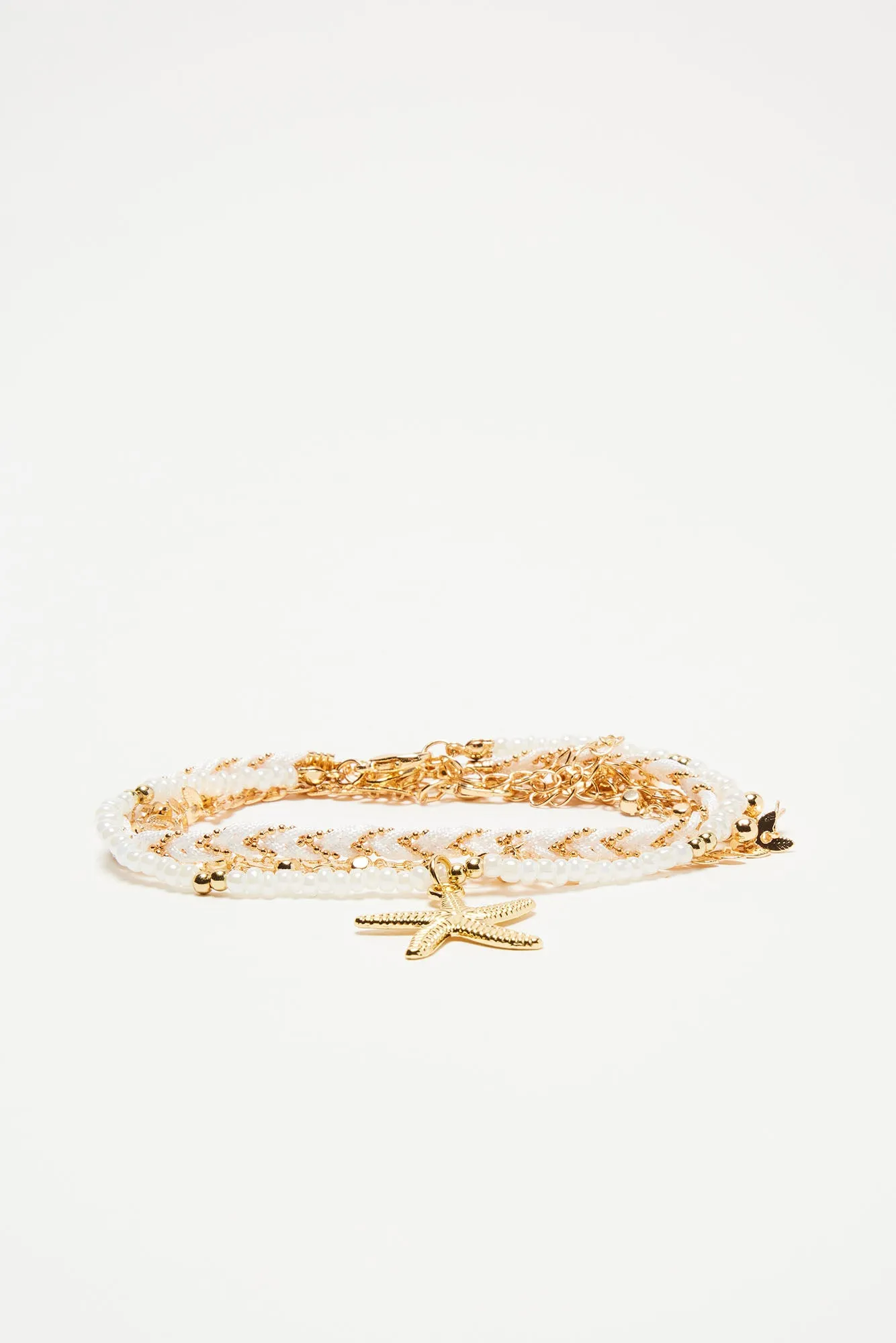 Salt And Sand 4 Piece Bracelet Set - White/Gold