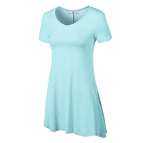 Short Sleeve Tunic Top AQUA