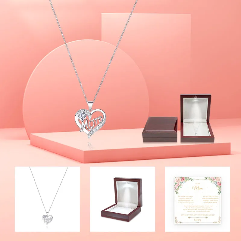 Siciry To My Loving Mom-Love Heart Necklace