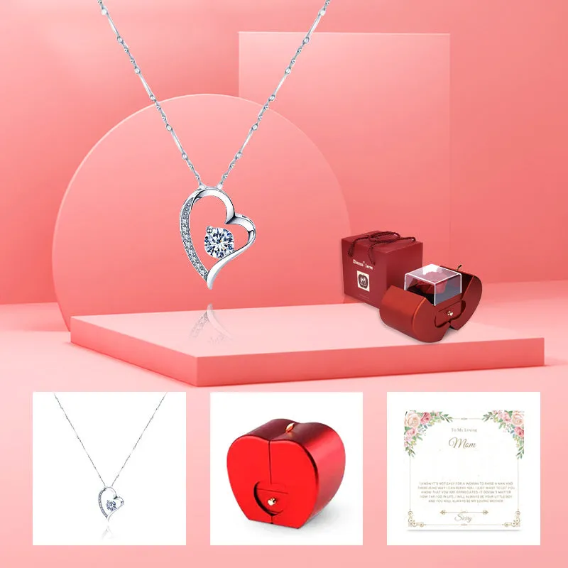 Siciry To My Loving Mom-Love Heart Necklace