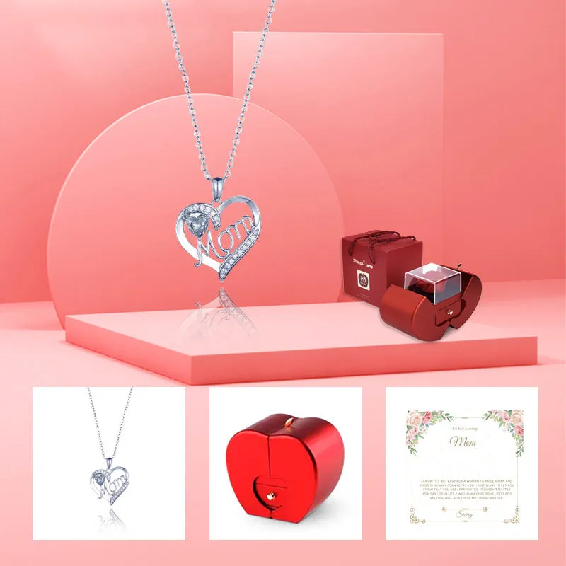 Siciry To My Loving Mom-Love Heart Necklace