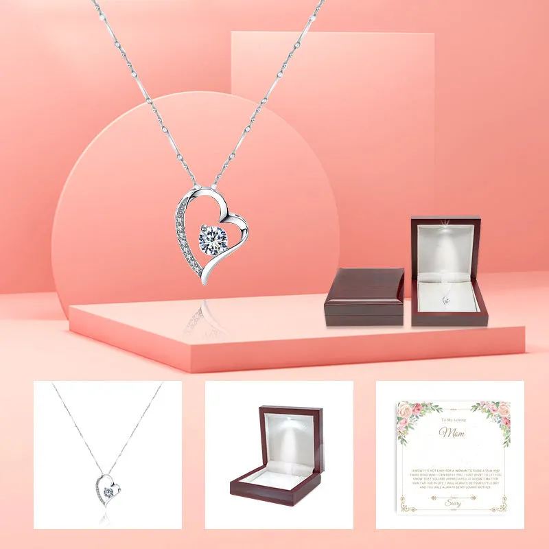 Siciry To My Loving Mom-Love Heart Necklace